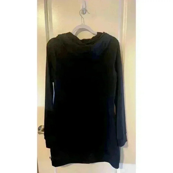 Fabletics Black Hoodie Sweatshirt Dress Women’s Size Medium front pocket soft - Picture 3 of 5